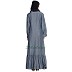 A-line Denim abaya with Frill at Bottom 
